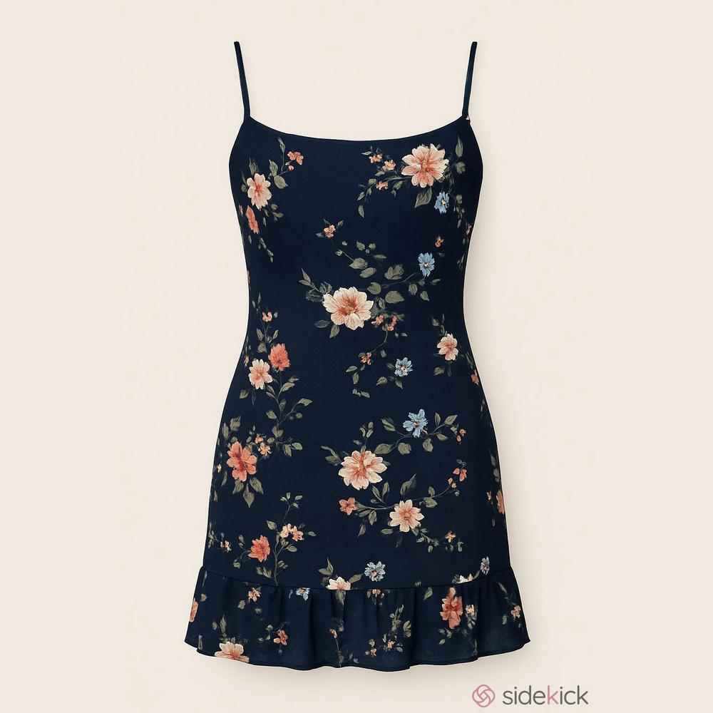 𝅺Schein navy & floral print mini dress sz XL NWOT